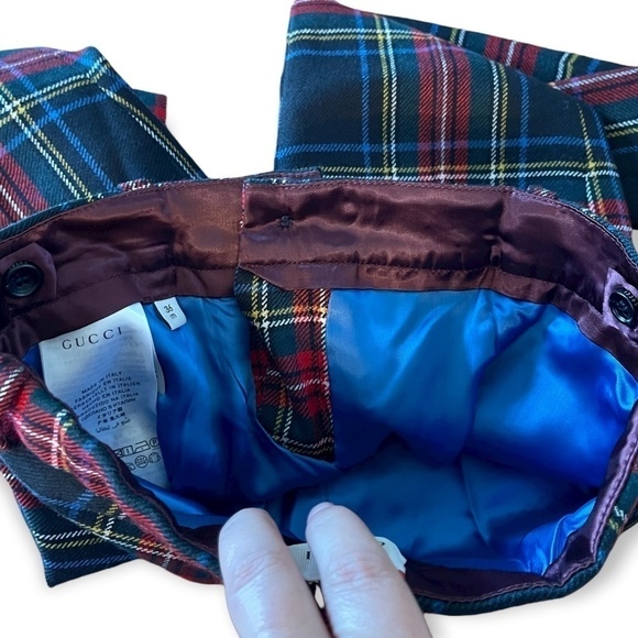 Gucci Kids Unisex Red Tartan Plaid Wool Pants Size 36 Months 3Y NWT - Picture 2 of 8